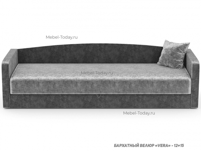 Диван тахта Практик, спальное место 80*190 см, односпальная с двумя подлокотниками, обивка велюр или рогожка