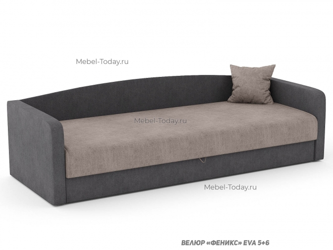 Диван тахта Практик, спальное место 90*190 см, односпальная с двумя подлокотниками и задней овальной спинкой