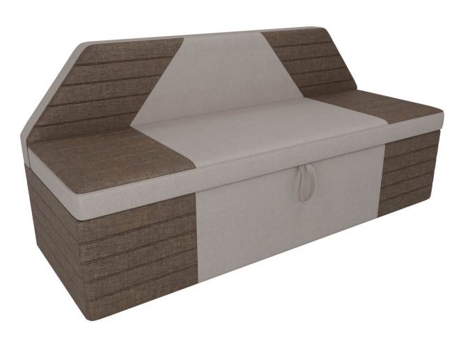 Кухонный прямой диван Дуглас Рогожка Бежевый Коричневый