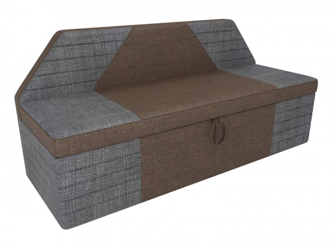 Кухонный прямой диван Дуглас Рогожка Коричневый Серый