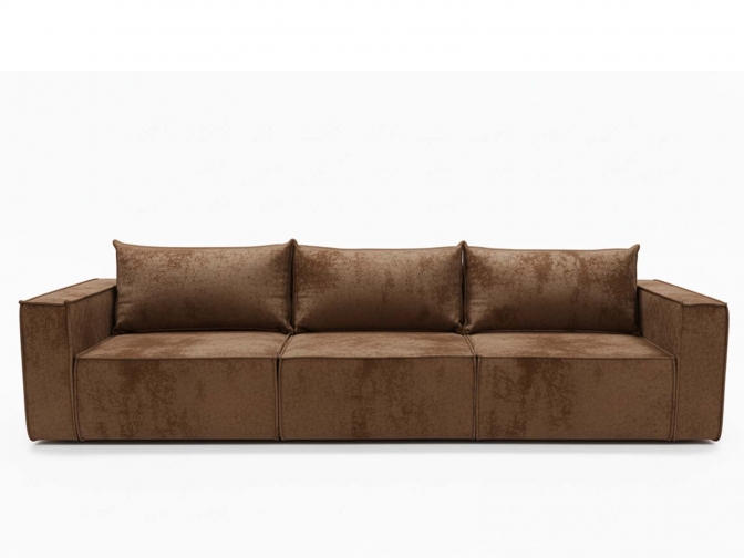 Диван еврокнижка Лофт 3-х модульный, спальное место 145*265, обивка Плюш коричневый