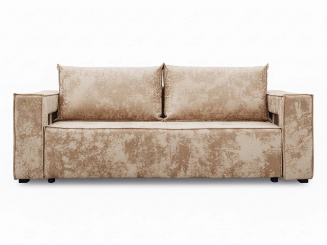 Диван еврокнижка Лофт Люкс с подсветкой, спальное место 140*195, обивка Плюш бежевый