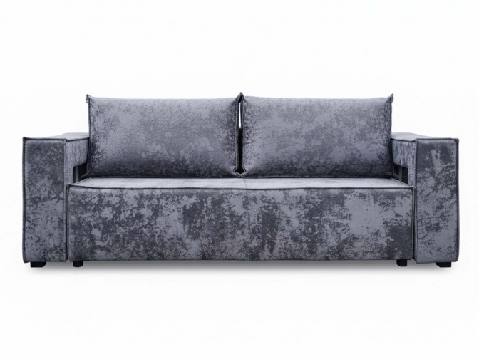 Диван еврокнижка Лофт Люкс с подсветкой, спальное место 140*195, обивка Плюш серый