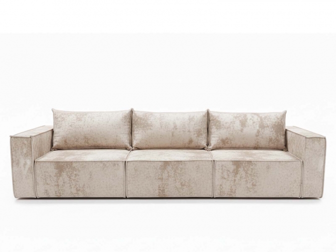 Диван еврокнижка Лофт 3-х модульный, спальное место 145*265, обивка Плюш бежевый