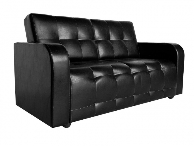 Диван Оксфорд черная экокожа