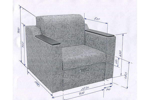 Раскладное кресло кровать размеры